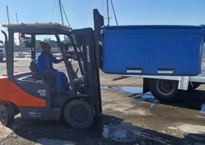 Ice tubs transported to processing plant